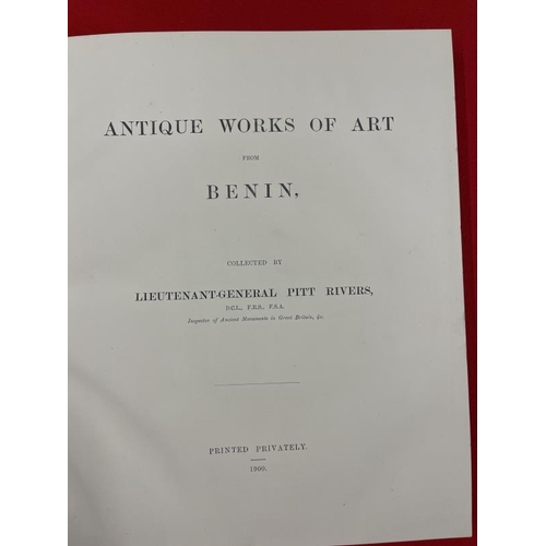 314 - Antiquarian Books: Antique Works of Art from Benin Collected by Lieutenant-General Pitt Rivers. Cont... 