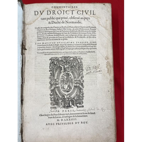 315 - Antiquarian Books: Law, Comments on Civil Law Both Public and Private. Observed in the County and Du... 