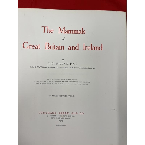 316 - Antiquarian Books: Natural History The Mammals of Great Britain and Ireland by J.G. Millais (John Gu... 