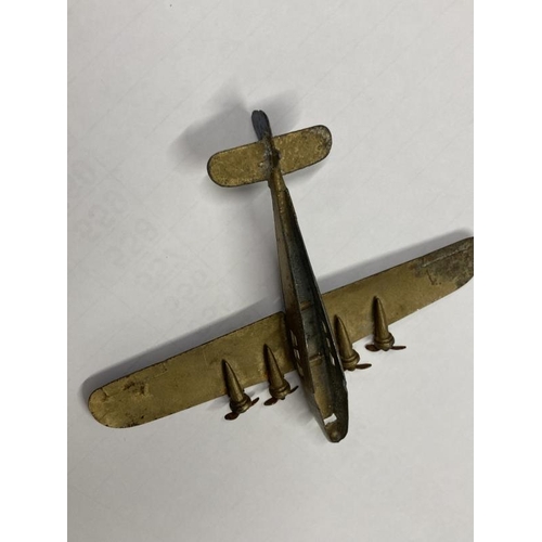 317A - Toys: Die-Cast Dinky 60a Imperial Airways liner 1934-36, Glod/Blue. Bogey wheels missing, no box, pl... 