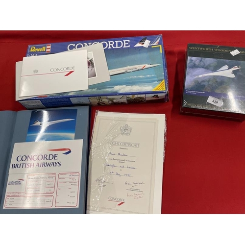 320 - Concorde Memorabilia: Ephemera including flight certificates for flight from Washington to London, m... 