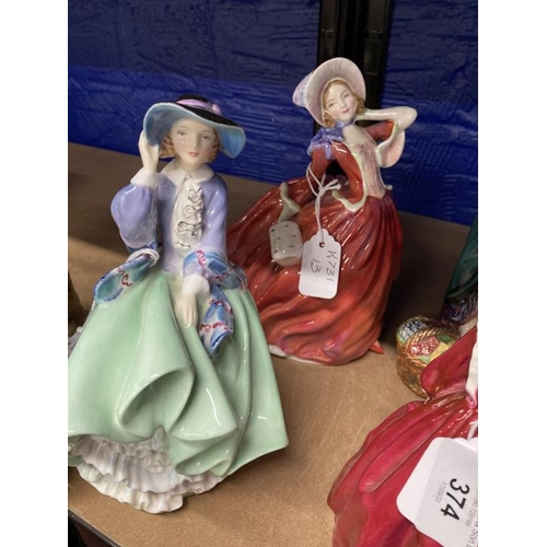 374 - 20th cent. Ceramics: Royal Doulton The Old Balloon Seller H.N. 1315, & Grandmother's Dress 3081, (2)... 