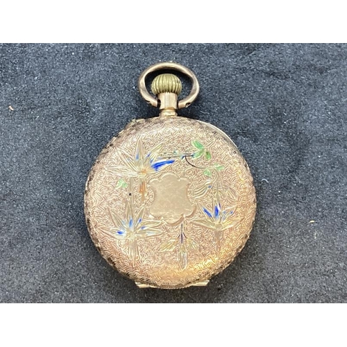 433 - Clocks & Watches: Early 20th cent. Stem wound small gold fob watch, London import mark, 12ct grade m... 