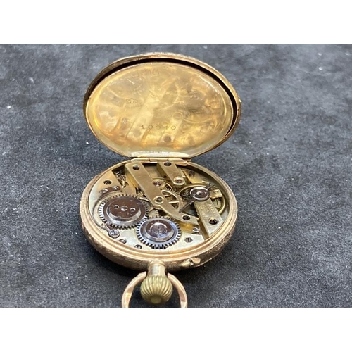 433 - Clocks & Watches: Early 20th cent. Stem wound small gold fob watch, London import mark, 12ct grade m... 