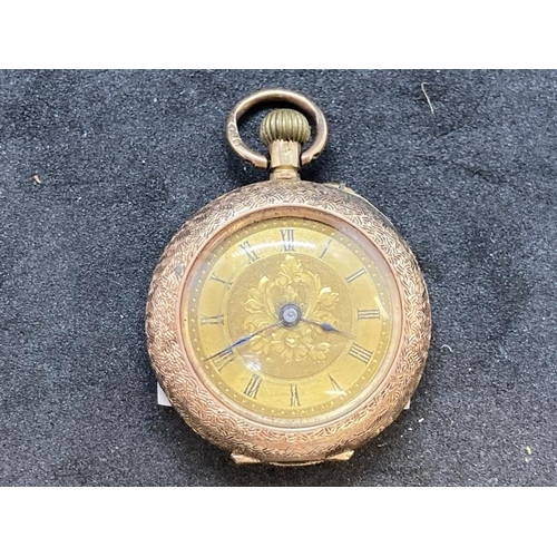 433 - Clocks & Watches: Early 20th cent. Stem wound small gold fob watch, London import mark, 12ct grade m... 