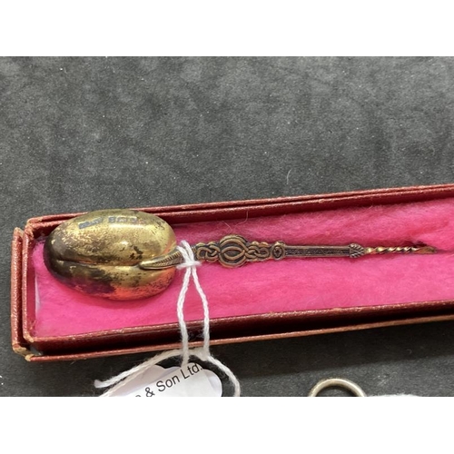 435 - Hallmarked Silver: Edward VII 1902 Coronation spoon in original case and a pocket watch stamped fine... 