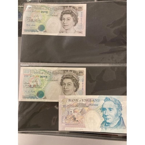 491 - Numismatics: Banknotes GB £1 and £5 notes. Page and Somerset, Isaac Newton £1 notes (4). Lowther Gil... 