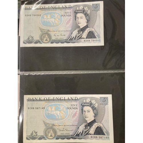 491 - Numismatics: Banknotes GB £1 and £5 notes. Page and Somerset, Isaac Newton £1 notes (4). Lowther Gil... 