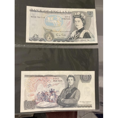 491 - Numismatics: Banknotes GB £1 and £5 notes. Page and Somerset, Isaac Newton £1 notes (4). Lowther Gil... 