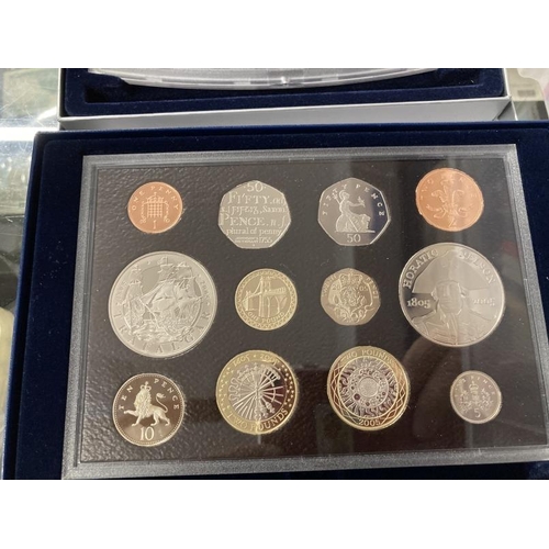 493 - Numismatics: GB Presentation Packs, Royal Mint Proof sets, coins for the New Millennium 2000, 2005 P... 