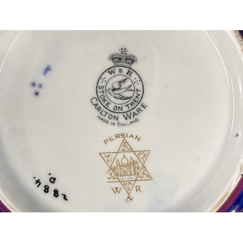 513 - 20th cent. Decorative Ceramics: Carltonware blue lustre 'Persian' bowl. 9ins dia.