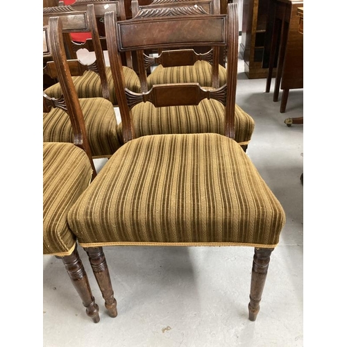 81 - 19th cent. Set of six Victorian upholstered mahogany dining chairs with sabre rear and turned front ... 