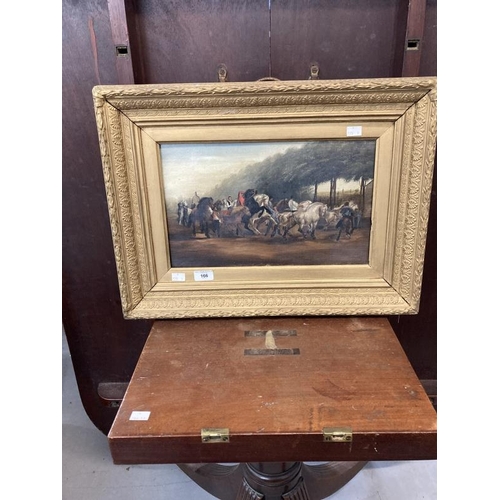 166 - Continental School: c1870 oil on canvas, French copy of 'The Horsefair' in the style of Marie Rosali... 