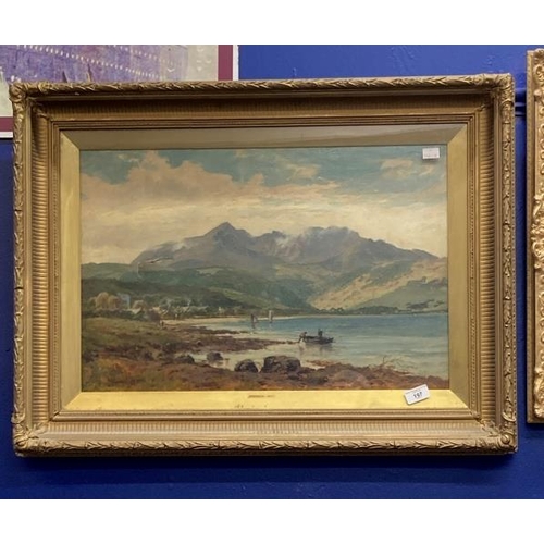 197 - G. Wright: Oil on canvas, Brodick Bay, Isle of Arran signed lower left G. Wright, dated 1905, framed... 