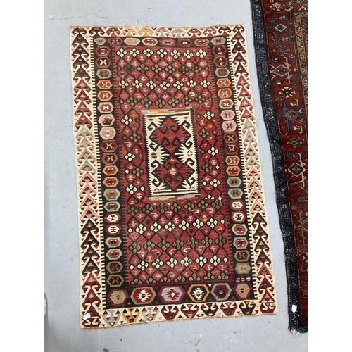 30 - Carpets & Rugs: 19th cent. Caucasian rugs possibly Gilum, the first blue ground with three central p... 