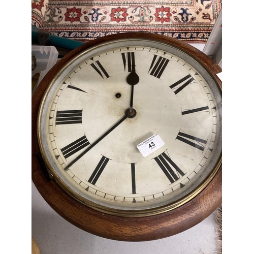 43 - Clocks: 20th cent. Kitchen wall clock Winterhalder & Hofmeier white painted face, Roman numerals. 12... 