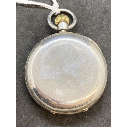 568 - Clocks & Watches: Silver full hunter pocket watch, dust cover and back plate .935 and Swiss hallmark... 