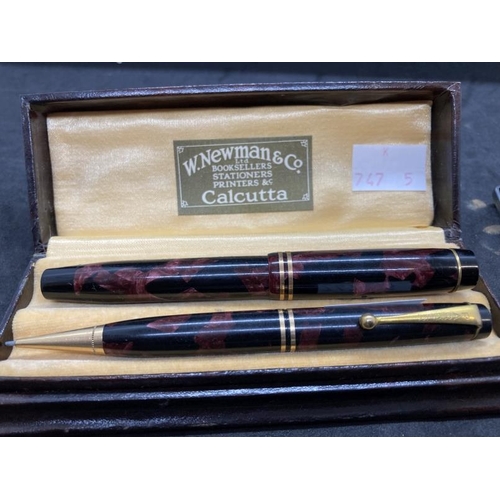 575 - Ismay Archive: Writing Instruments: Fountain pen and propelling pencil set by Geo. S. Parker in a ca... 