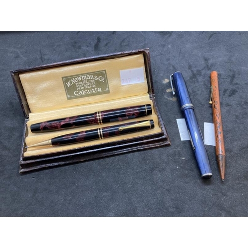 575 - Ismay Archive: Writing Instruments: Fountain pen and propelling pencil set by Geo. S. Parker in a ca... 