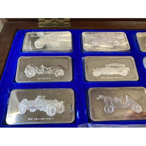 593 - Hallmarked Silver/Automobilia: The Lord Montagu collection of Great Cars, silver ingots comprising o... 