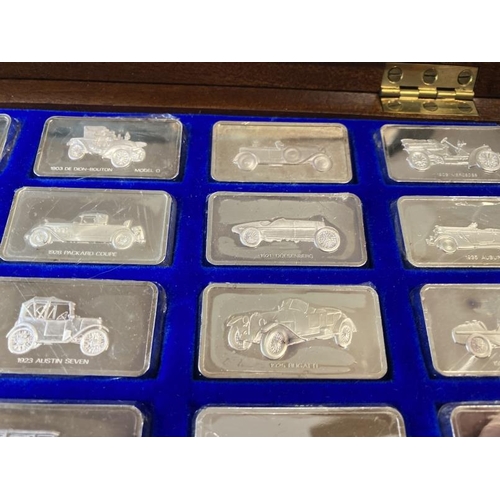 593 - Hallmarked Silver/Automobilia: The Lord Montagu collection of Great Cars, silver ingots comprising o... 