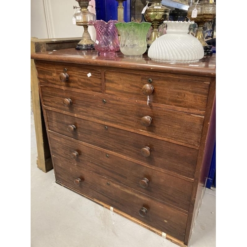 8 - 19th cent. Mahogany two over four chest of drawers. 45½ins. x 22ins. 41½ins.