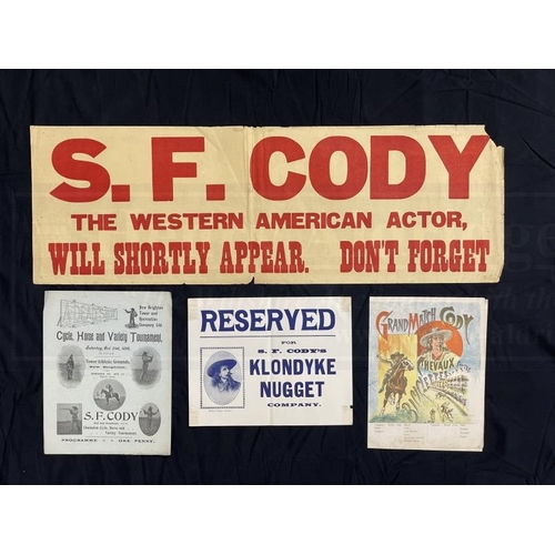 16 - EARLY AVIATION PIONEERS/THE SAMUEL CODY ARCHIVE: Collection of printed publicity material from Samue... 