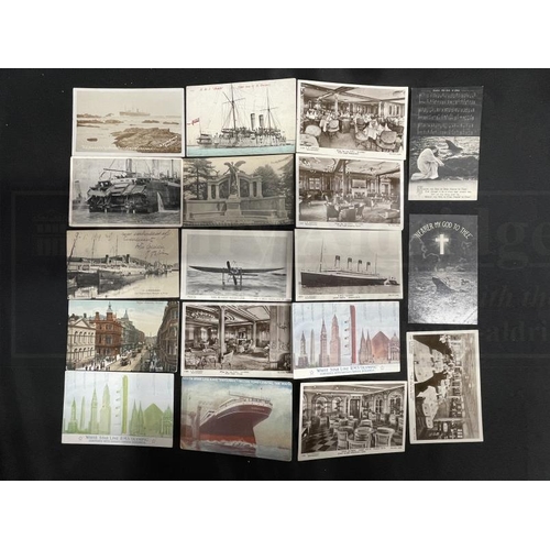 193 - OCEAN LINER: Postcards - real photo and other to include R.M.S. Titanic, Britannic, Olympic and Hawk... 