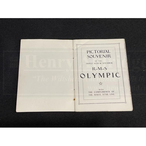 196 - R.M.S. OLYMPIC: Unusual pictorial souvenir with pull out centre section. Ex-personal property of Tit... 