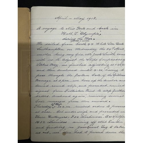 208 - R.M.S. TITANIC: George W. Bowyer Archive. Handwritten log detailing the voyage to New York and back ... 