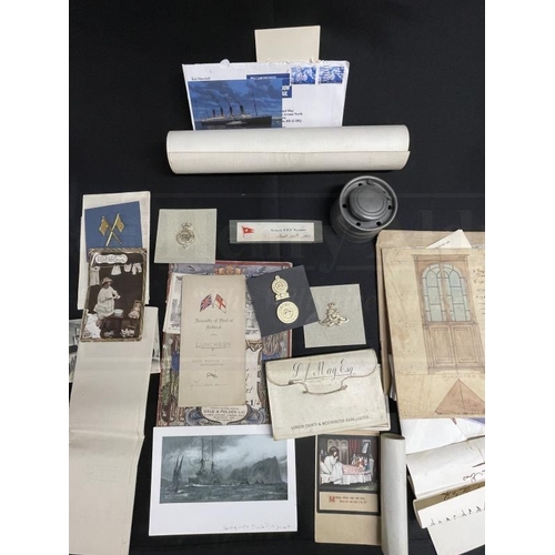 210 - R.M.S TITANIC MAY COLLECTION: Small archive of personal ephemera relating to Titanic passengers Rich... 