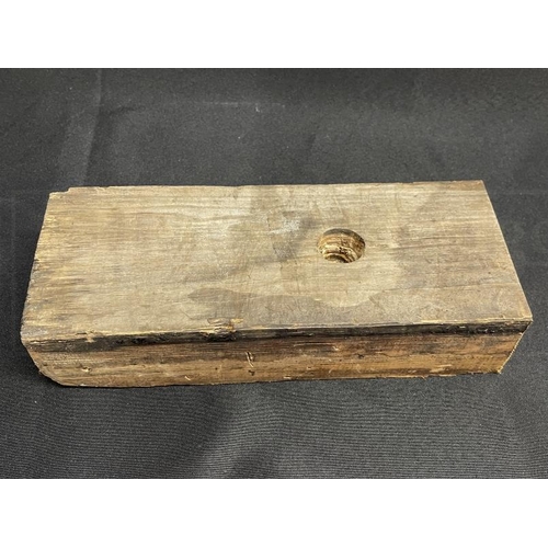 212 - R.M.S. OLYMPIC: Pitch pine deck section. 12½ins. x 3ins. x 5ins.