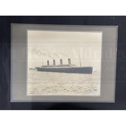 227 - R.M.S. OLYMPIC: Period silver gelatin photograph of Olympic on April 10th 1912 leaving on her maiden... 