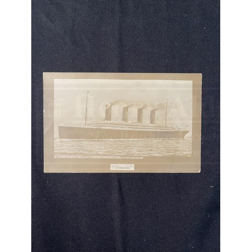 235 - R.M.S. TITANIC: Rare post-disaster privately printed postcard of Titanic at sea.