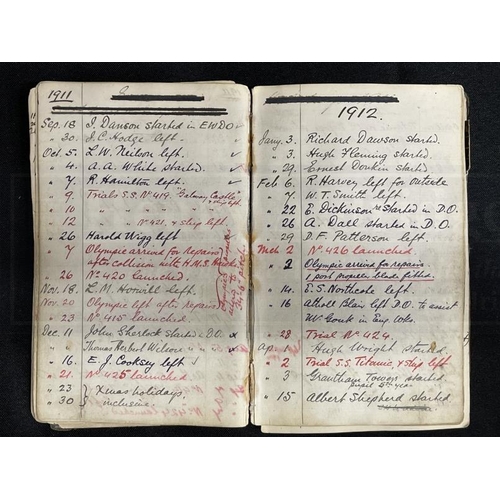 258 - R.M.S. TITANIC: Extremely rare Harland and Wolff hard bound employees build/date book chronicling th... 