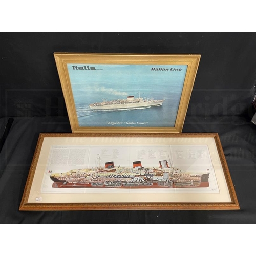 29 - OCEAN LINER: Mixed collection of agents and other prints including, Franconia, Caronia, Normandie, a... 