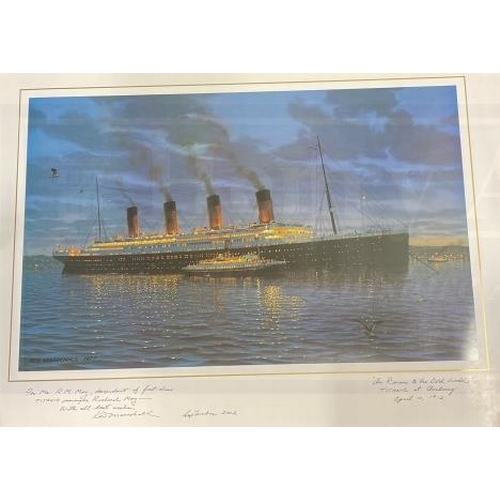 48 - THE MAY COLLECTION: Personally signed and inscribed Ken Marschall print 'Au Revoir To The Old World'... 