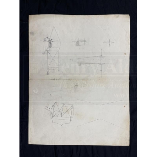 5 - EARLY AVIATION PIONEERS/THE SAMUEL CODY ARCHIVE: Original pencil design by Samuel Cody of his bi-pla... 