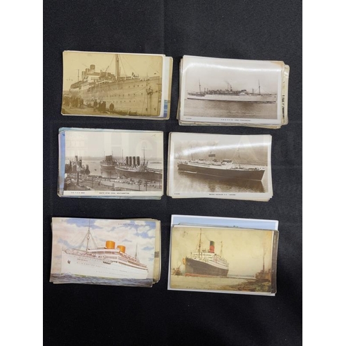 80 - THE MAY COLLECTION: Ocean liner related postcards and photographs to include some White Star Line. A... 