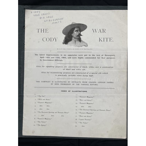 9 - EARLY AVIATION PIONEERS/THE SAMUEL CODY ARCHIVE: Rare original promotional brochure for the Cody War... 