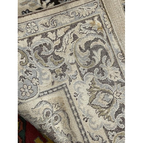 137 - Carpets & Rugs: 20th cent. English carpet, ivory ground with floral decoration in blues, browns, whi... 