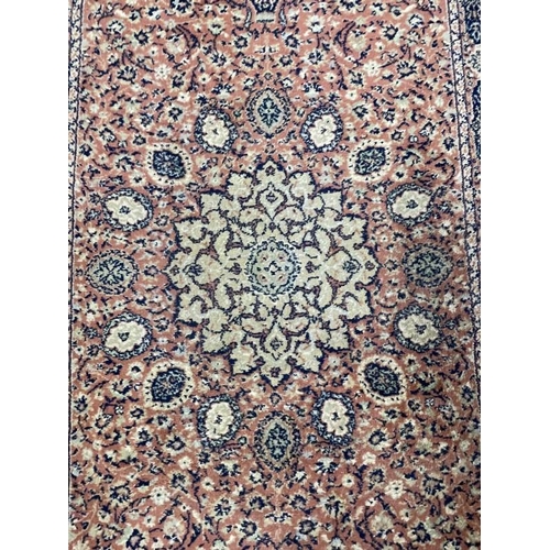 143A - Carpets & Rugs: 20th cent. Keshan runner, red ground with stylised floral decoration and one border ... 