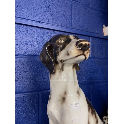 15 - 20th cent. Oversize ceramic model of a pointer dog. 29ins.