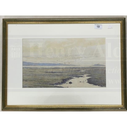 155 - English School:Watercolours-two coastal scenes, one signed N. Faulconer, framed and glazed 10½ins. x... 