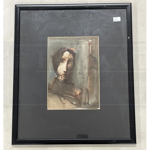 156 - S. Andre 1903 pen and ink of ballerinas, signed and dated 1903, framed, 12½ins. x 19ins. Watercolour... 