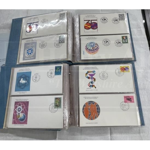 242 - Stamps: First day covers, United Nations and Europe, two albums UN historic events and one album Eur... 