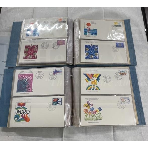 242 - Stamps: First day covers, United Nations and Europe, two albums UN historic events and one album Eur... 