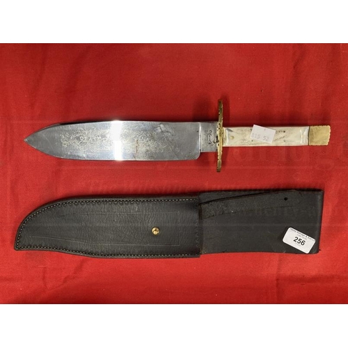 256 - Knives: Superb quality custom Bowie knife, by Jonathan Crookes Sheffield with pistol and shield make... 