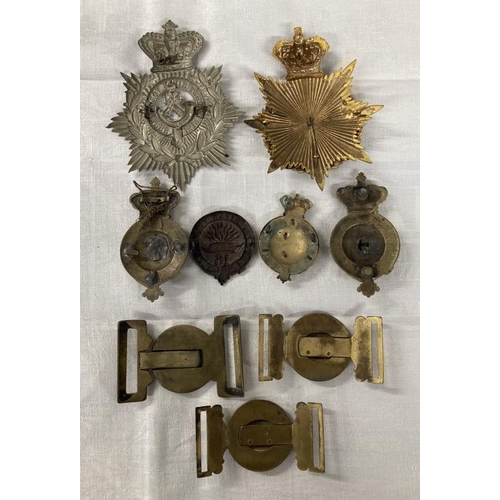 268 - Militaria: 19th cent. and later badges and buckles including Third Light Dragoons, Royal Norfolk Reg... 