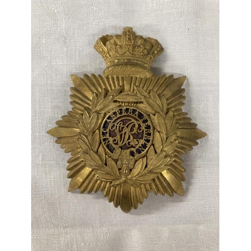 269 - Militaria: 19th cent. Royal Military Academy Sandhurst Helmet Plate plus a collection of Victorian a... 